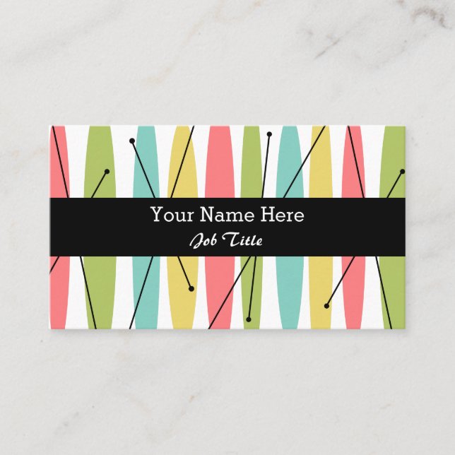 Dazzle Stripe tarjeta de negocios negro (Anverso)