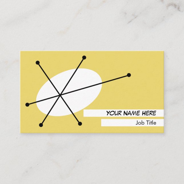 Dazzle tarjeta de visita amarilla espalda blanca (Anverso)
