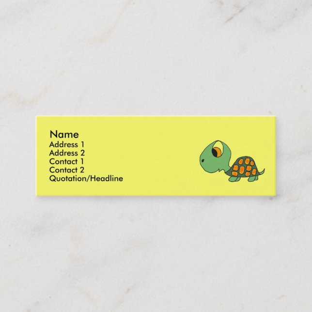 DB tarjetas de visita divertidas de la tortuga (Anverso)