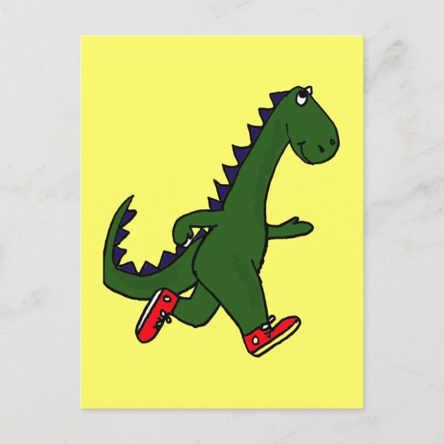 DC- Graciosa tarjeta postal de dinosaurios en foot (Anverso)