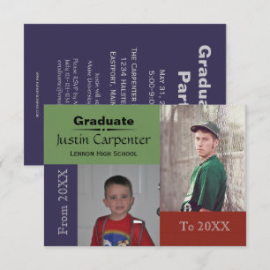 De 20XX A 20XX 2 Foto - Invitación 3x5 Grad