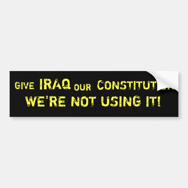 Dé a Iraq nuestra pegatina para el parachoques de (Frente)