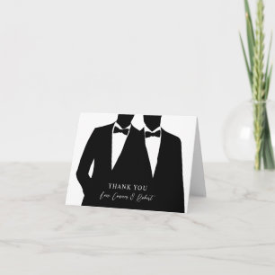 De Agradecimiento 2 Grooms Silhouette Gay Boda Gracias Tarjeta