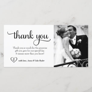 De Agradecimiento 311 Tarjeta fotográfica Ornate Thank You con Heart