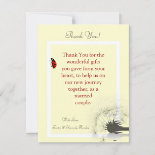 De Agradecimiento 4x5 FLAT Gracias Tarjeta Amarillo y Lady Bug