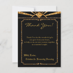 De Agradecimiento 4x5 FLAT Gracias tarjeta Art Deco Roaring 20s GATS
