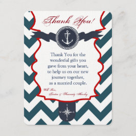De Agradecimiento 4x5 FLAT Gracias Tarjeta Compass para Anclaje Náut