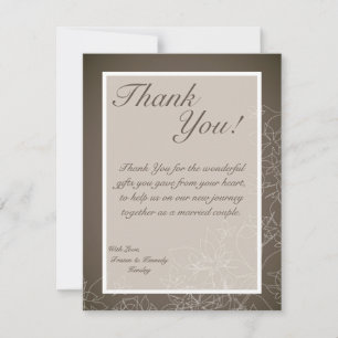 De Agradecimiento 4x5 FLAT Gracias Tarjeta Floral Fall Gris Otoño