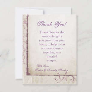 De Agradecimiento 4x5 FLAT Gracias Tarjeta Floral Purple Spring