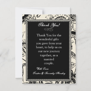 De Agradecimiento 4x5 FLAT Gracias Tarjeta Floral Toile