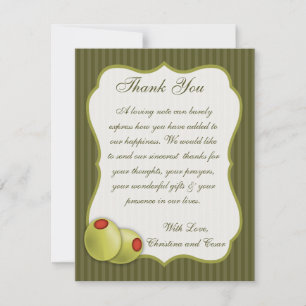 De Agradecimiento 4x5 FLAT Gracias Tarjeta Martini Olivas Green Stri