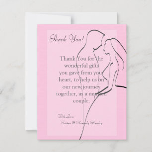 De Agradecimiento 4x5 FLAT Gracias Tarjeta Novia y Groom Pink