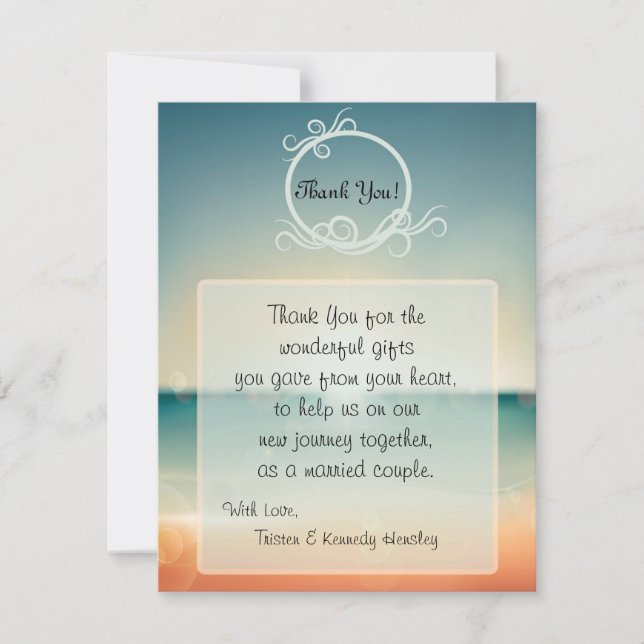 De Agradecimiento 4x5 FLAT Gracias Tarjeta Sunset Beach (Anverso)
