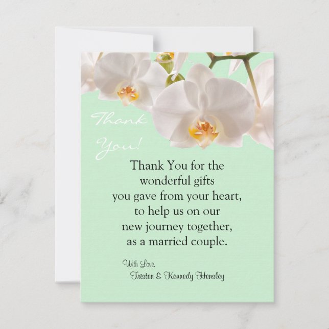 De Agradecimiento 4x5 FLAT Gracias Tarjeta Verde y Orquídea (Anverso)