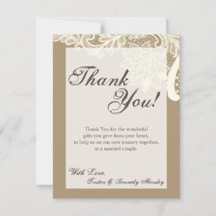 De Agradecimiento 4x5 FLAT Gracias Tarjeta Vintage Victoriana Lace B