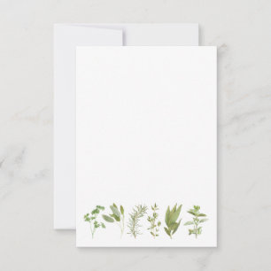 De Agradecimiento 6 HERBS 3.5x5 en blanco Tarjeta plana