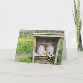 De Agradecimiento Abeja Feliz. Tarjeta en blanco