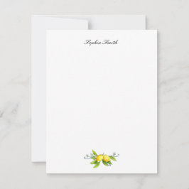 De Agradecimiento Acuarela Limones Tarjeta plana personalizada