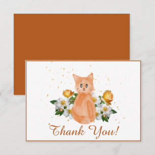 De Agradecimiento Adorable Naranja Cat Gracias Tarjeta