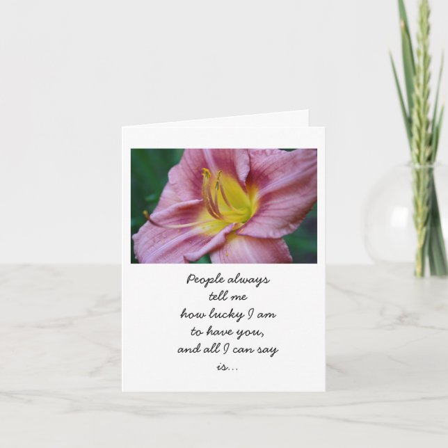 De Agradecimiento Afortunado por tener tu tarjeta floral (Anverso)