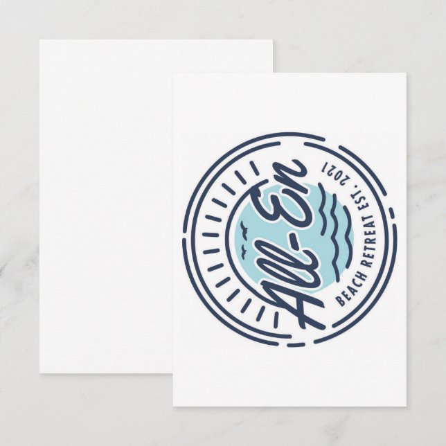 De Agradecimiento All-En Beach Retreat Gracias Tarjeta (Anverso / Reverso)