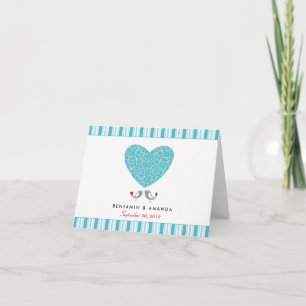 De Agradecimiento Amantes Personalizado striped gracias tarjeta (aqu