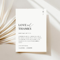 Amor y gracias simple Boda Gracias Colocar tarjeta