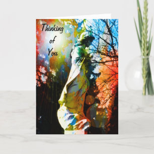 De Agradecimiento Ángel Estatua pensando en tu tarjeta