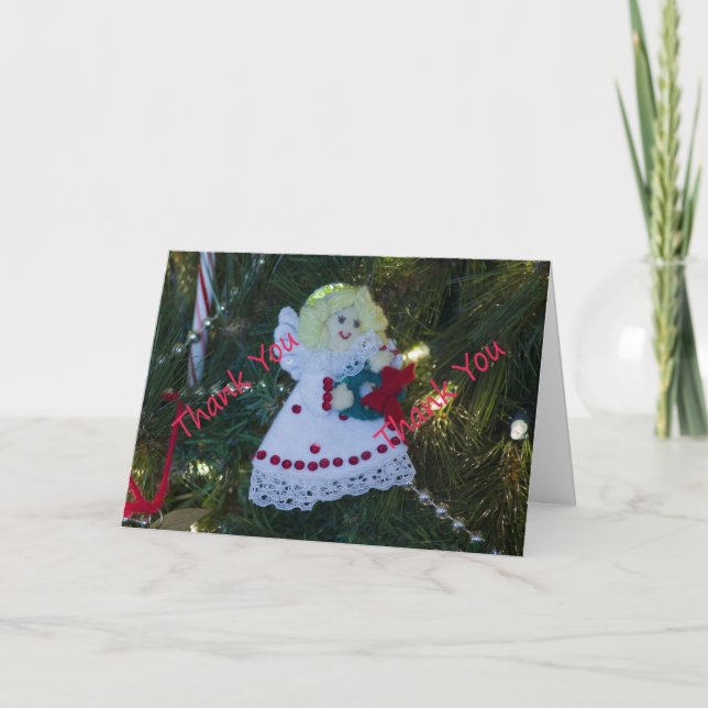 De Agradecimiento Angel Ornament Gracias Tarjeta 2 (Anverso)