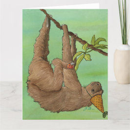 De Agradecimiento Animales fiestas: Tarjeta Sloth 8.5"x11"