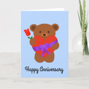 De Agradecimiento Aniversario feliz Cuato Teddy Oso #1 Tarjeta