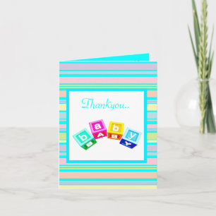 DE AGRADECIMIENTO AQUA STRIPE BABY BLOQUEA GRACIAS TARJETA