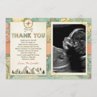 Aventura gracias tarjeta Travel Map Baby Birday