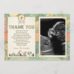 De Agradecimiento Aventura gracias tarjeta Travel Map Baby Birday