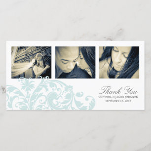 DE AGRADECIMIENTO AZUL Y BLANCO   BODA GRACIAS TARJETA