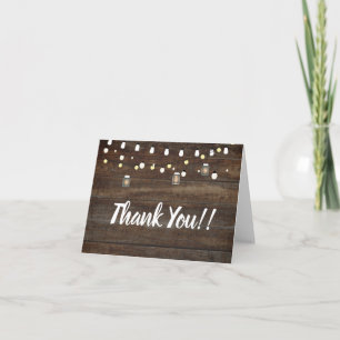 De Agradecimiento BabyQ BBQ Baby Shower Gracias Tarjeta Rustic