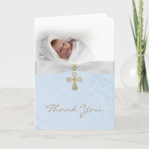 De Agradecimiento Baptismo Christening Foto Gracias Tarjeta por un M