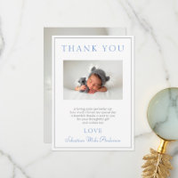 Baptismo Gracias Tarjeta Azul Niño