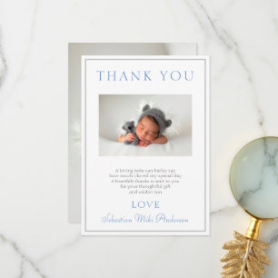 De Agradecimiento Baptismo Gracias Tarjeta Azul Niño