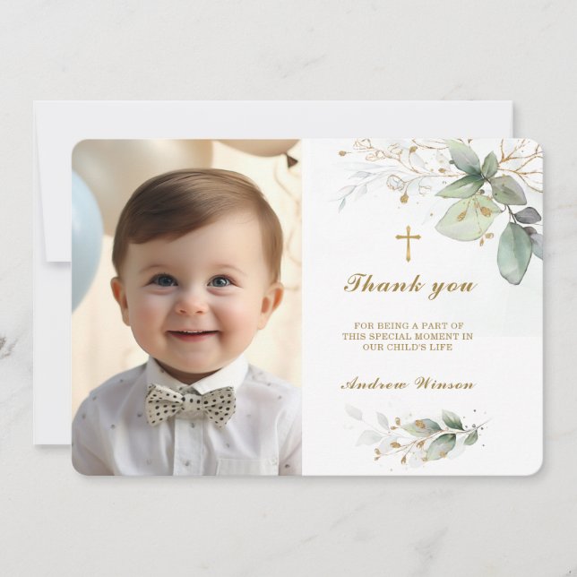 De Agradecimiento Baptismo Gracias Tarjeta Fotográfica (Anverso)