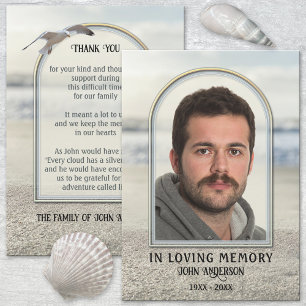 De Agradecimiento Beach Nature Photo Sympathy Gracias Tarjeta