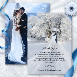 De Agradecimiento Bella Artes Winter Wonderland Boda Gracias Tarjeta