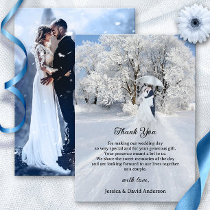 De Agradecimiento Bella Artes Winter Wonderland Boda Gracias Tarjeta