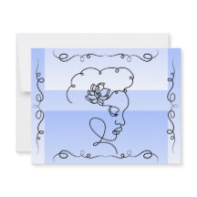 Belleza flotante: Tarjeta Art Blank Periwinkle Lin