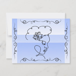 De Agradecimiento Belleza flotante: Tarjeta Art Blank Periwinkle Lin