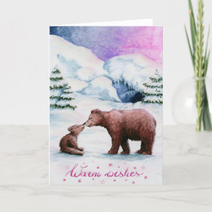 De Agradecimiento Besados osos lindo Navidad doblado tarjeta