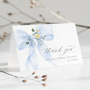 De Agradecimiento Blue Bow Baby en Bloom Bebé ducha Gracias tarjeta