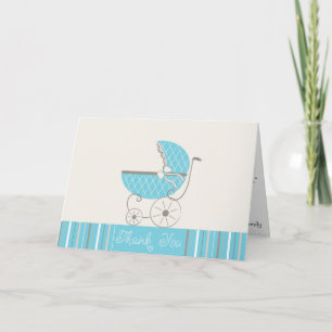 De Agradecimiento Blue Stroller Baby Shower GRACIAS Tarjeta