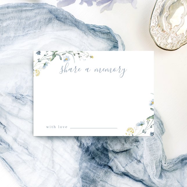 De Agradecimiento Blue Wildflower Rustic Boho comparte una tarjeta d (Blue Wildflower Rustic Boho share a memory card)