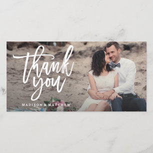 De Agradecimiento Boda cepillado - Tarjeta fotográfica